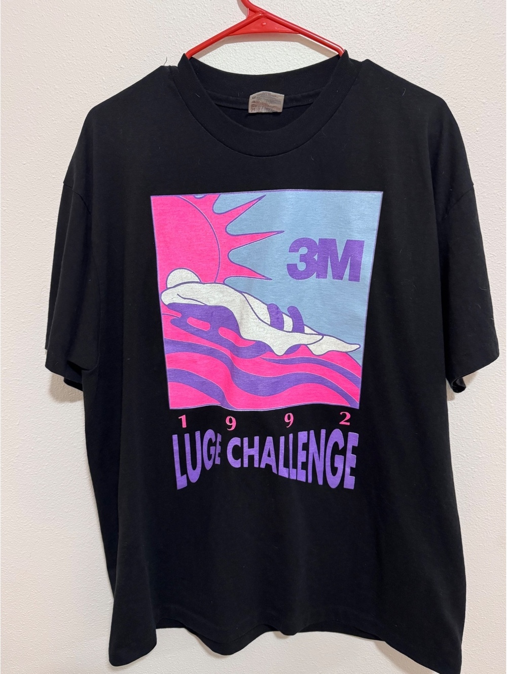 1992 3M Luge Challenge Vintage Graphic T-Shirt Large
